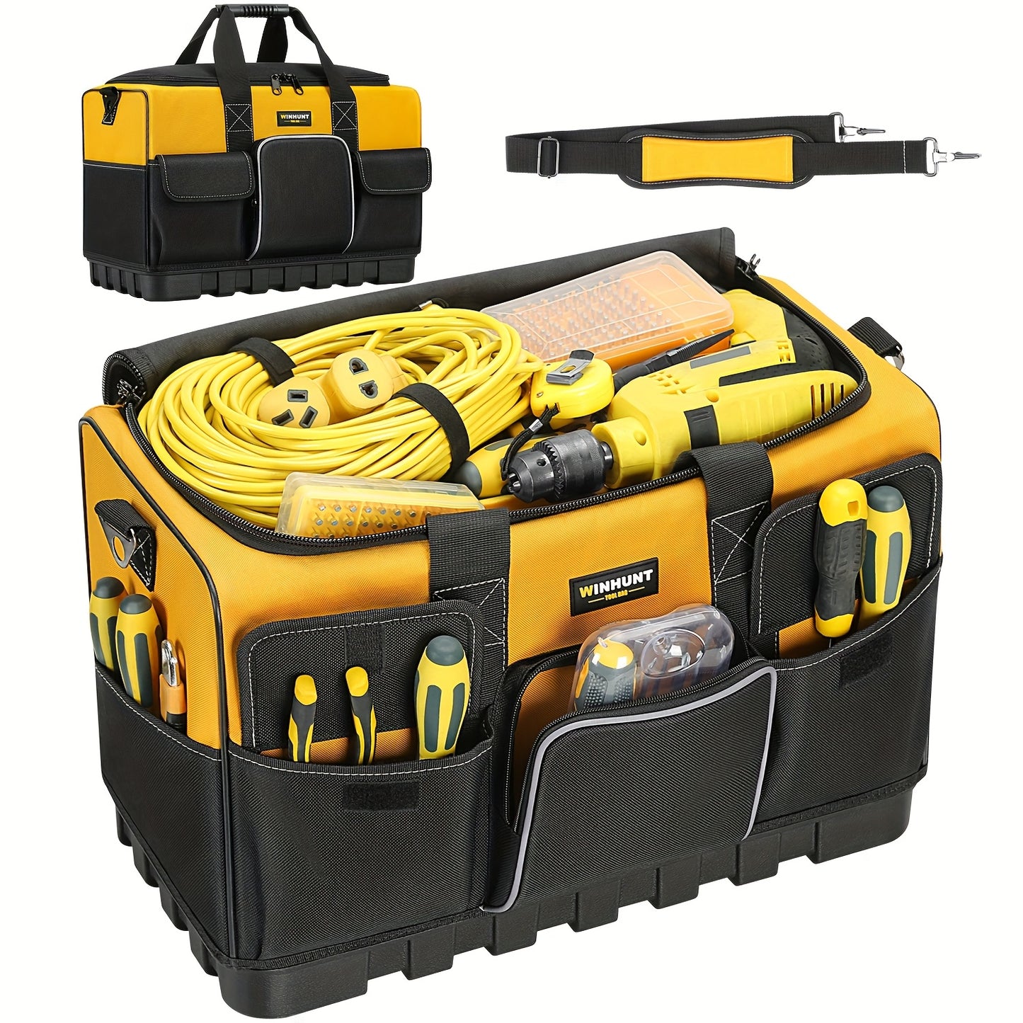 Heavy-Duty Tool Kit, 16-Pocket Portable Toolbox Organizer Storage