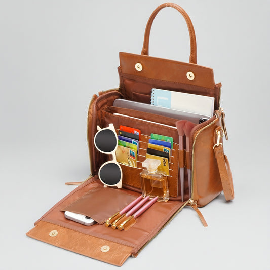 Stylish Retro Brown Faux Leather Women’s Crossbody Bag