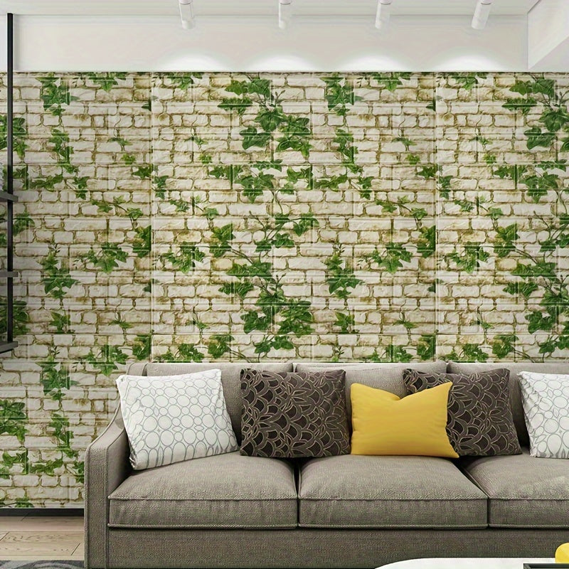 2pcs 5mX70cm Large 3D Brick Wall Panel