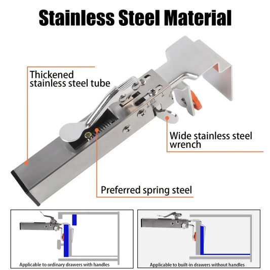 Durable 1pc Adjustable Metal Drawer Clamp with Telescopic Panel Holder