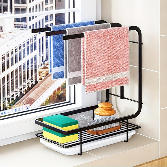 3pcs Kitchen Dishcloth Towel Rack