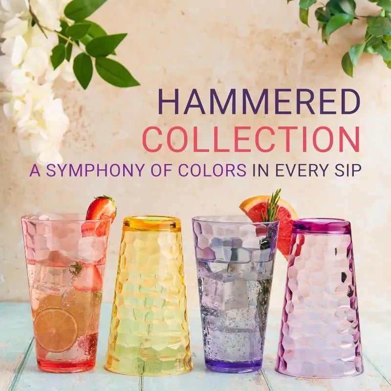 Hammered Plastic Drinking Tumbler