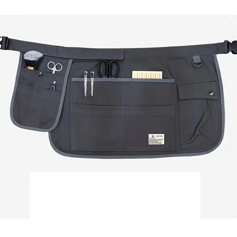 Versatile Half-Length Tool Apron for Barbers with Multiple Pockets