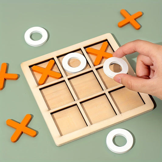 Wooden XO Chessboard，Children's Puzzle