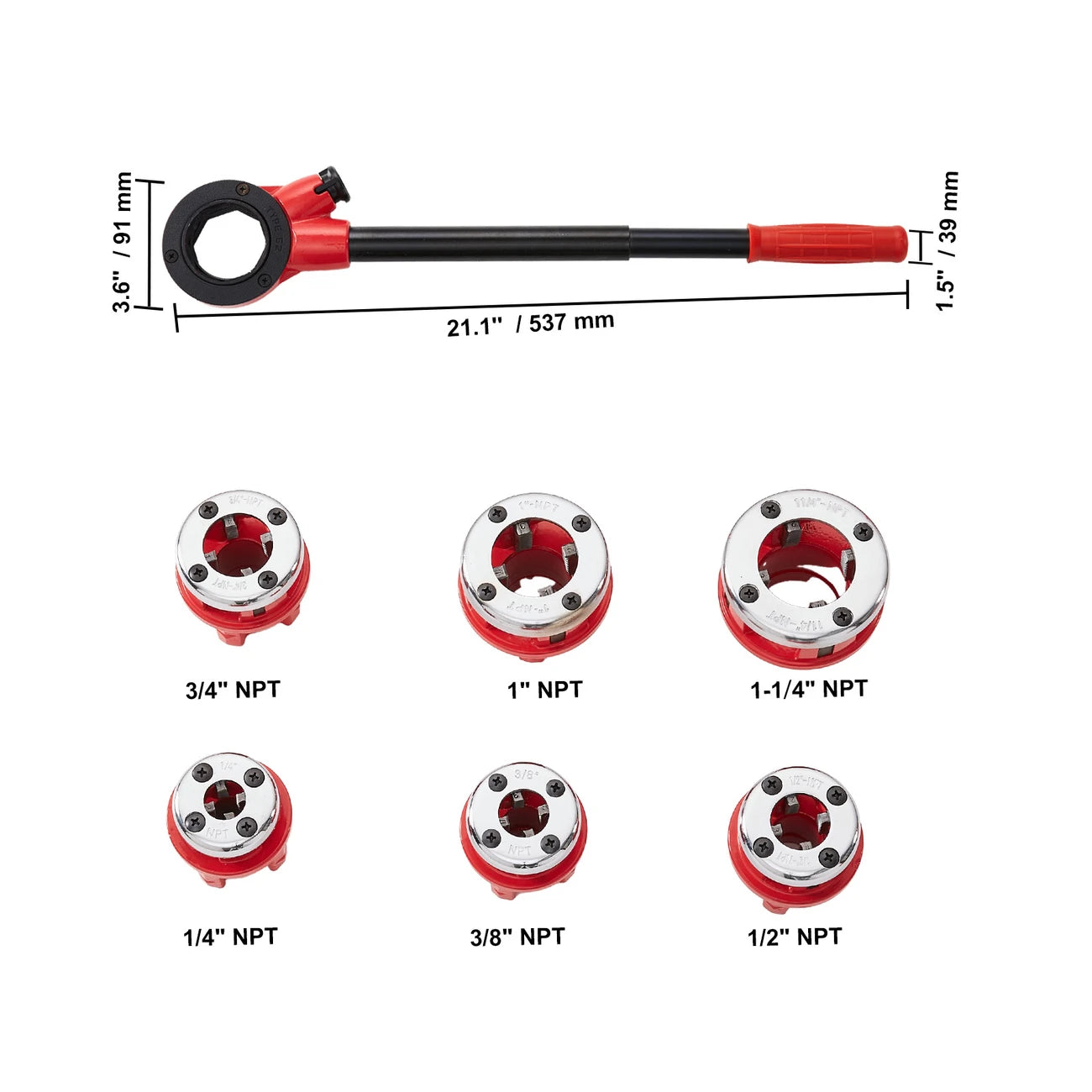 VEVOR Ratchet Pipe Threader Kit