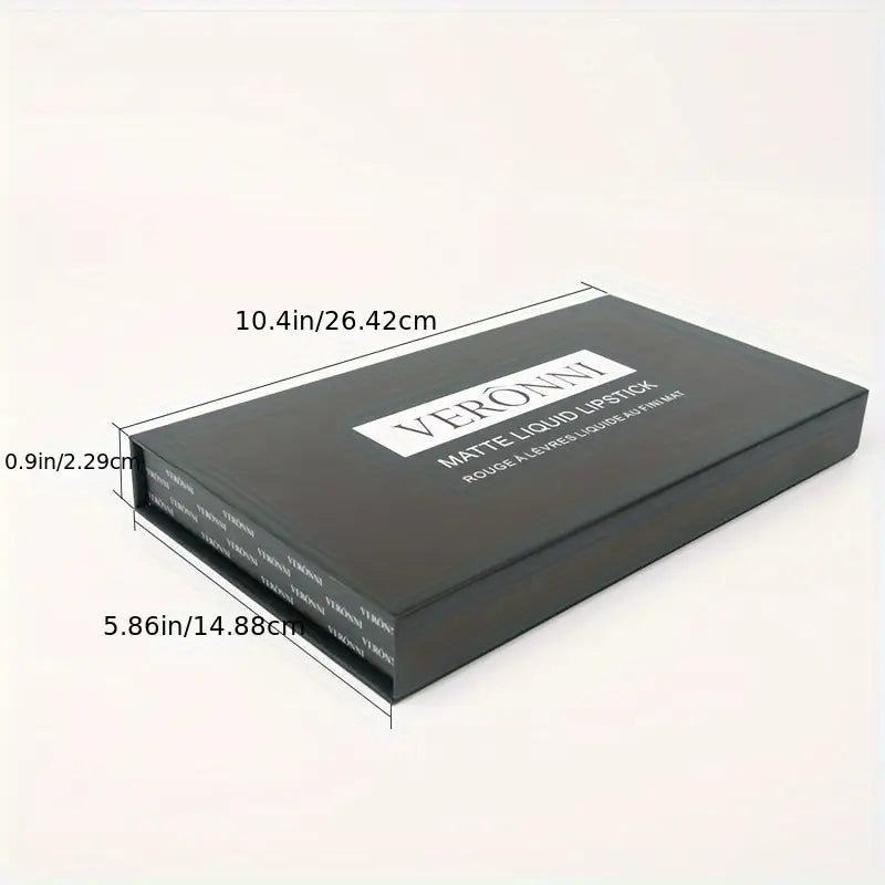 VERONNI 12pcs Long-Lasting Matte Lip Glaze Set