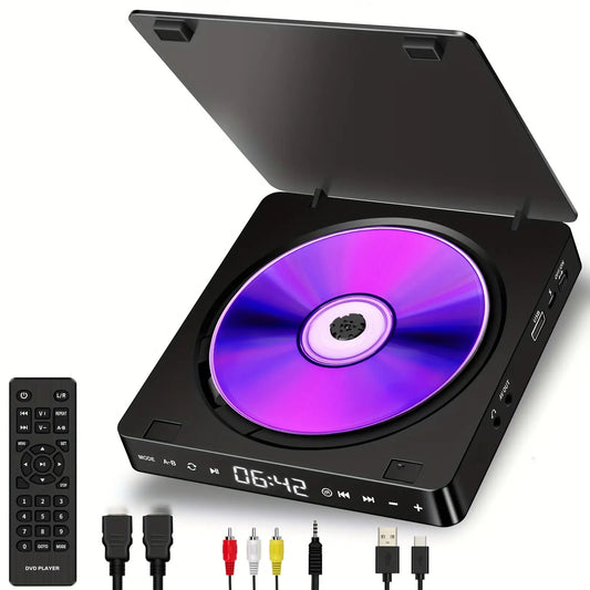 Compact 1080P Mini DVD Player with Remote