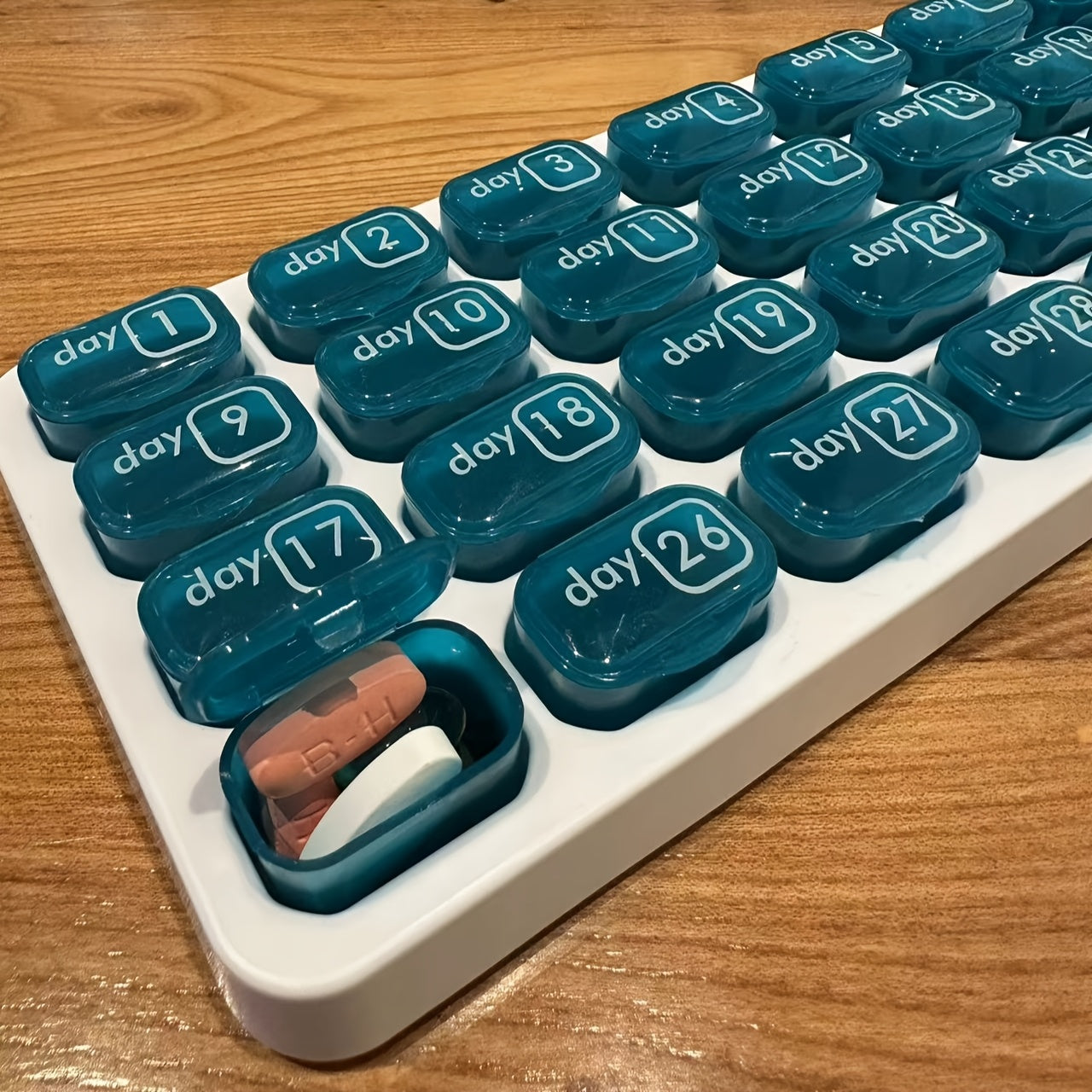 Deluxe 31-Day Pill Organizer - Thick, Durable PP Material