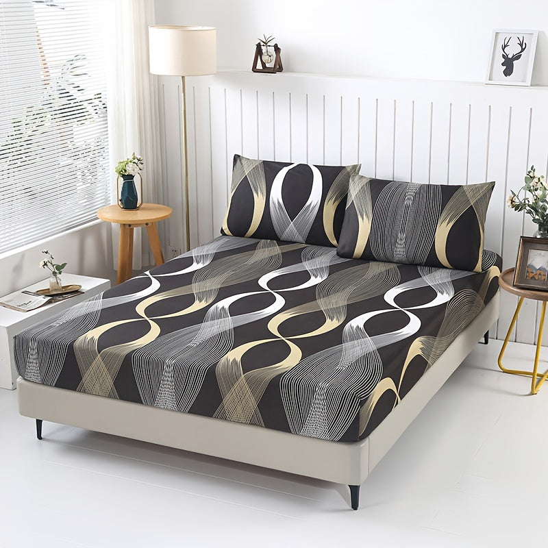 Advanced Comfort Geometric Flower Bed Sheet Bedding Set