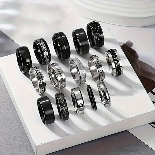 Stainless Steel Men's Ring Set