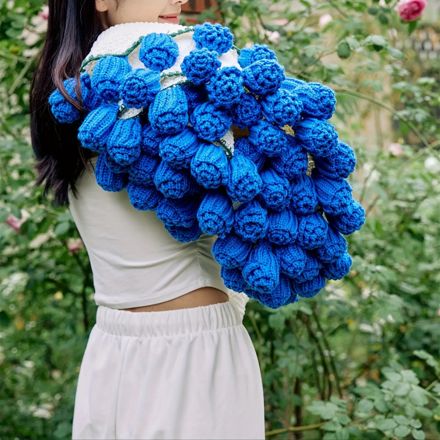 Soft French Style 1pc Rose Bouquet Throw Blanket