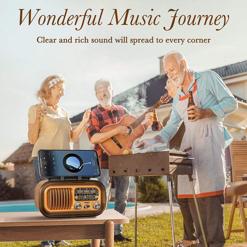 Solar Retro Radio Mini Portable Subwoofer Speaker