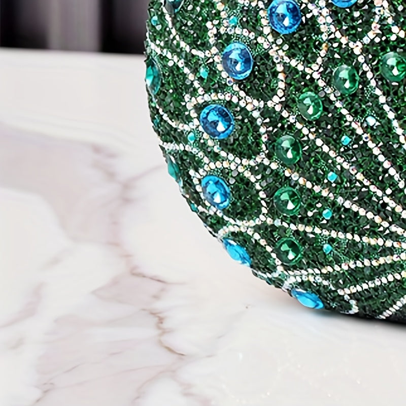 Vintage Peacock Crystal Clutch Evening Bags