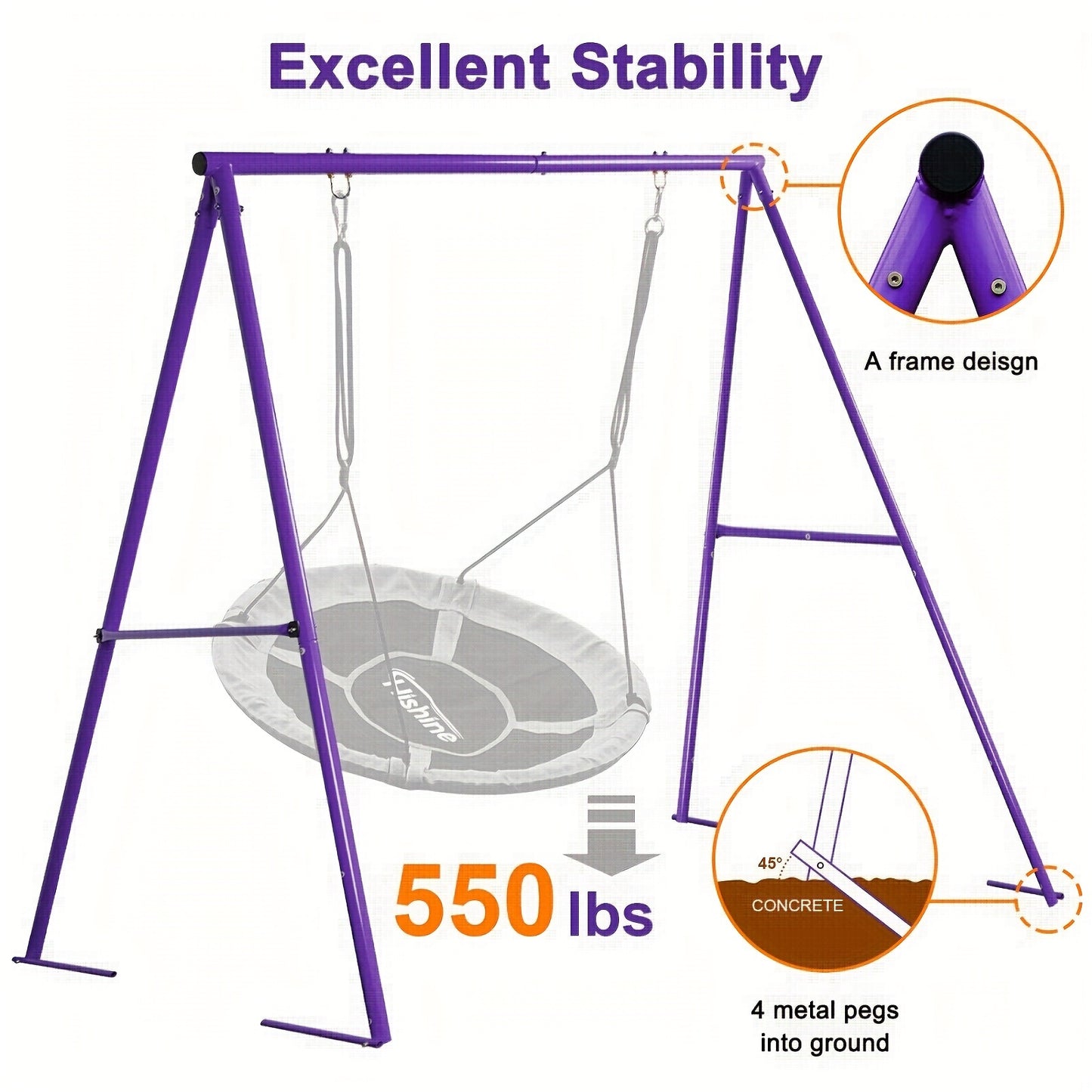 Swing Stand for Porch Outdoor Heavy Duty Swing Frame