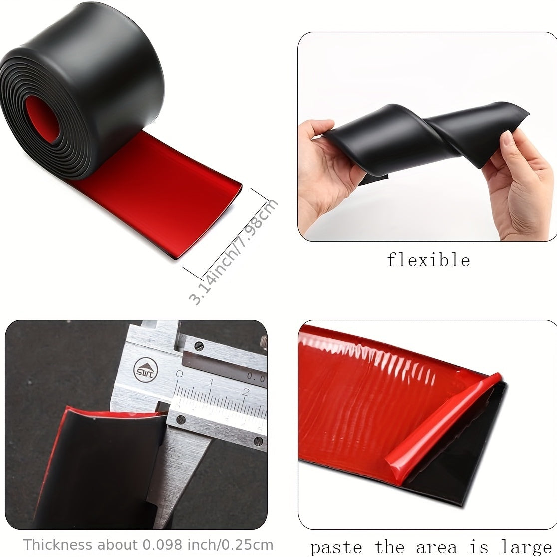 Universal Fit Rubber Car Side Guards - Anti-Scratch & Impact Protection