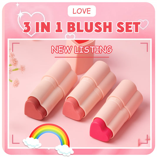 3pcs Velvety Soft Blush Set