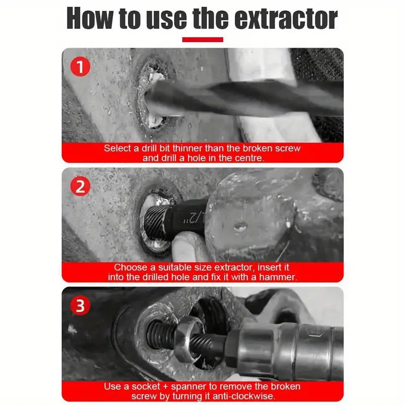 10pcs Broken Screw Extractor, Drill Bit Alloy Steel Damaged Nut Extractor, Bolt Screw Remover