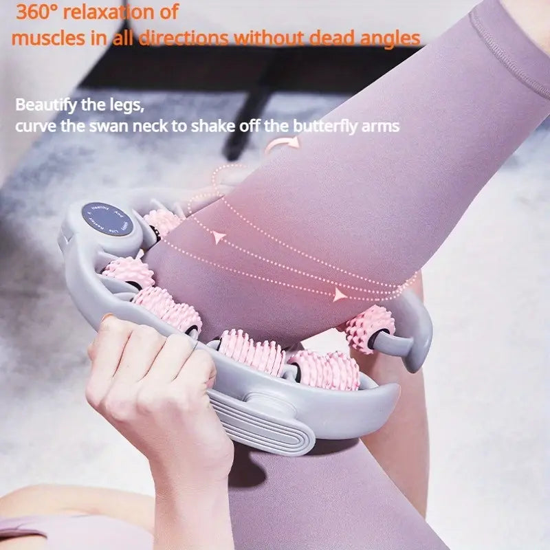 14-Wheel Yoga Fitness Roller with Leg Clamp