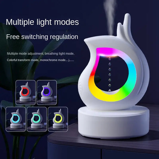 Aerochill, Anti-Gravity Weightless Water Droplet Humidifier with Colorful Ambient Light, Speaker & Essential Oil Diffuser