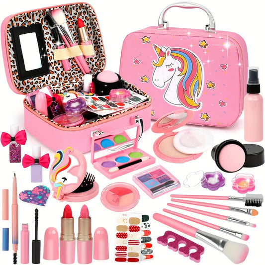 Princess Unicorn Makeup Kit for Girls - Deluxe Suitcase with Real Cosmetics