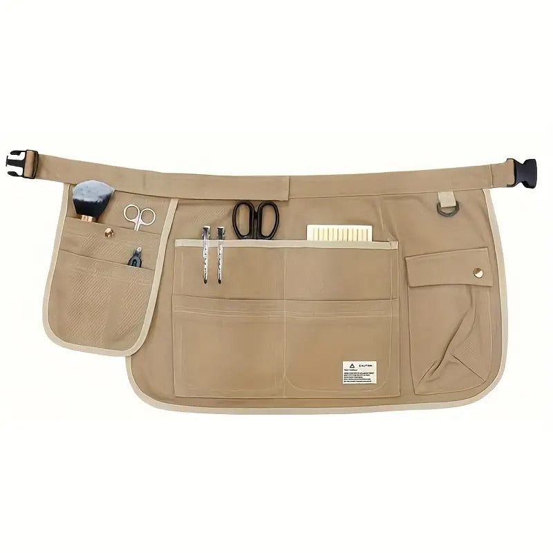 Versatile Half-Length Tool Apron for Barbers with Multiple Pockets