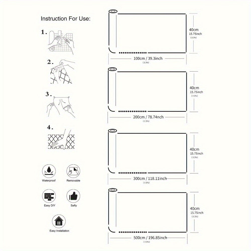 Waterproof Blue Marble Pattern Self-Adhesive Sticker