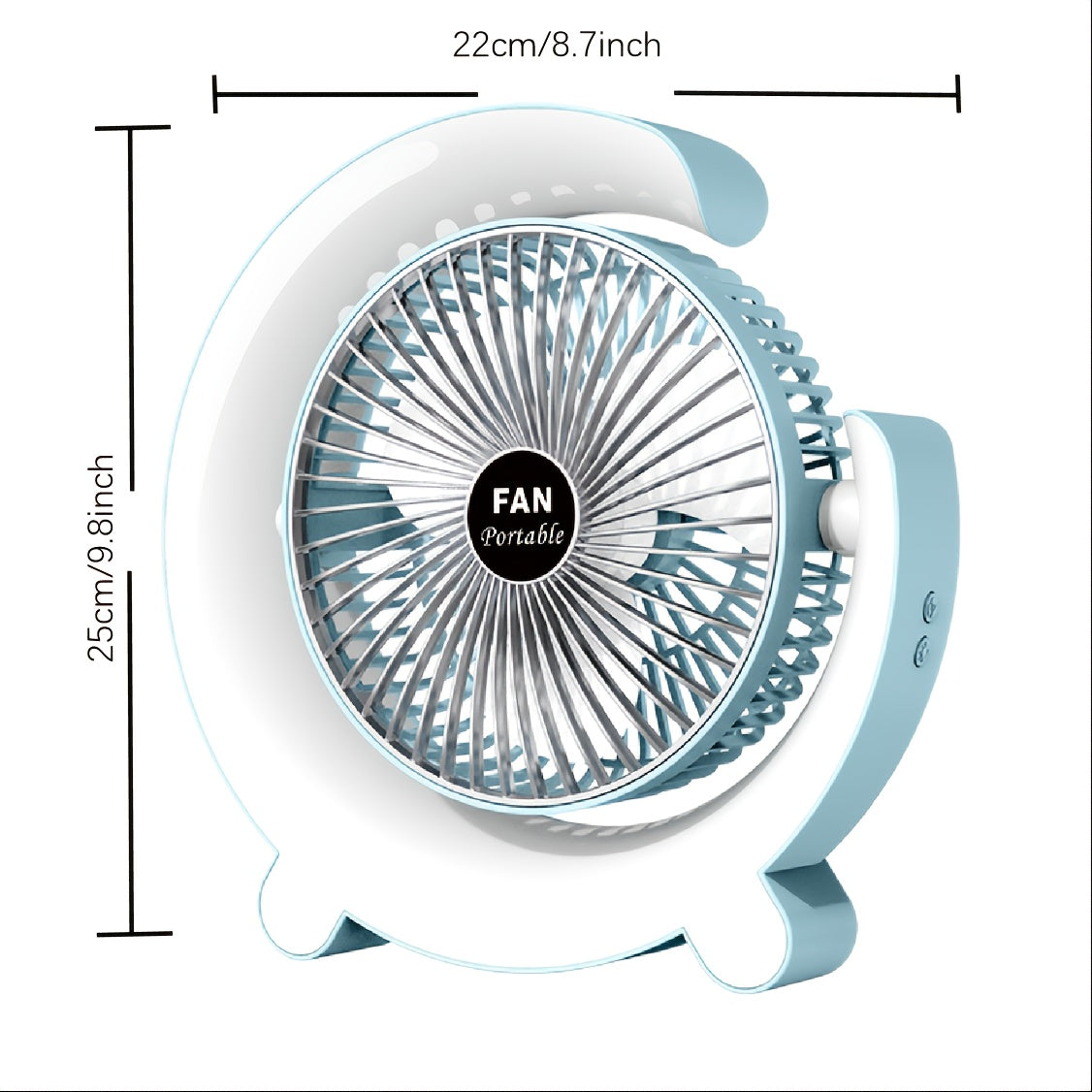 USB Desk Fan with LED Lighting - Quiet Portable Desktop Cooler
