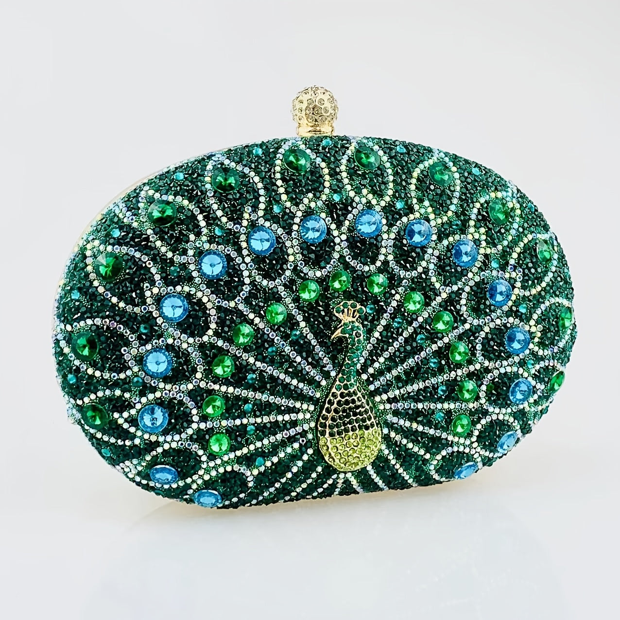 Vintage Peacock Crystal Clutch Evening Bags
