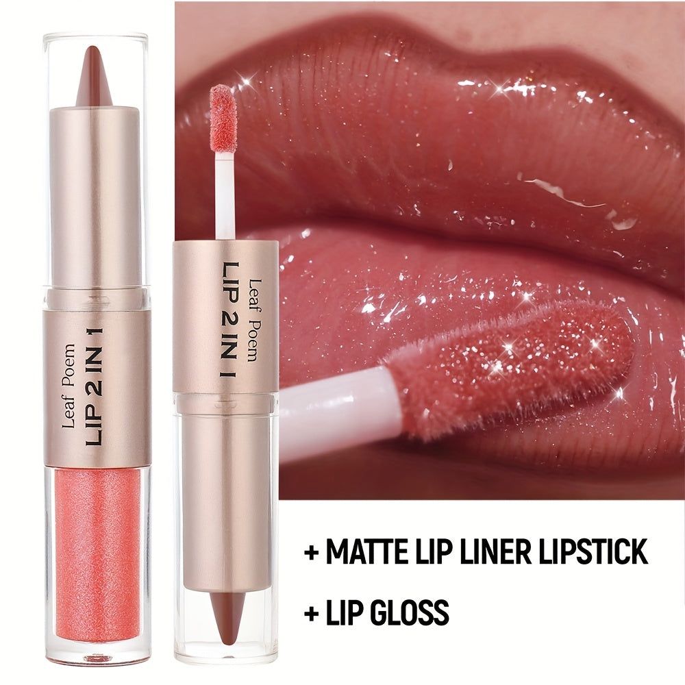 Double-Ended Lip Gloss with Matte Lip Line and Mirror Finish
