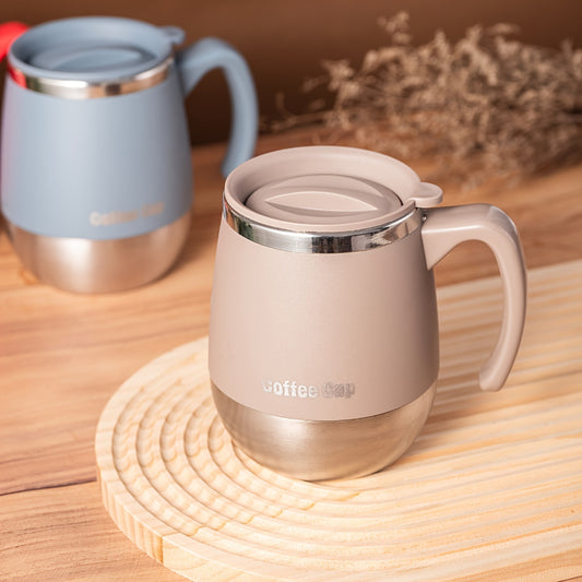 Stainless steel insulated coffee cup with lid