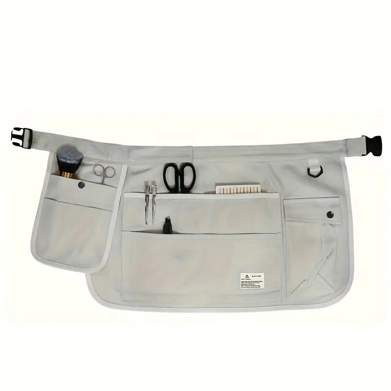 Versatile Half-Length Tool Apron for Barbers with Multiple Pockets
