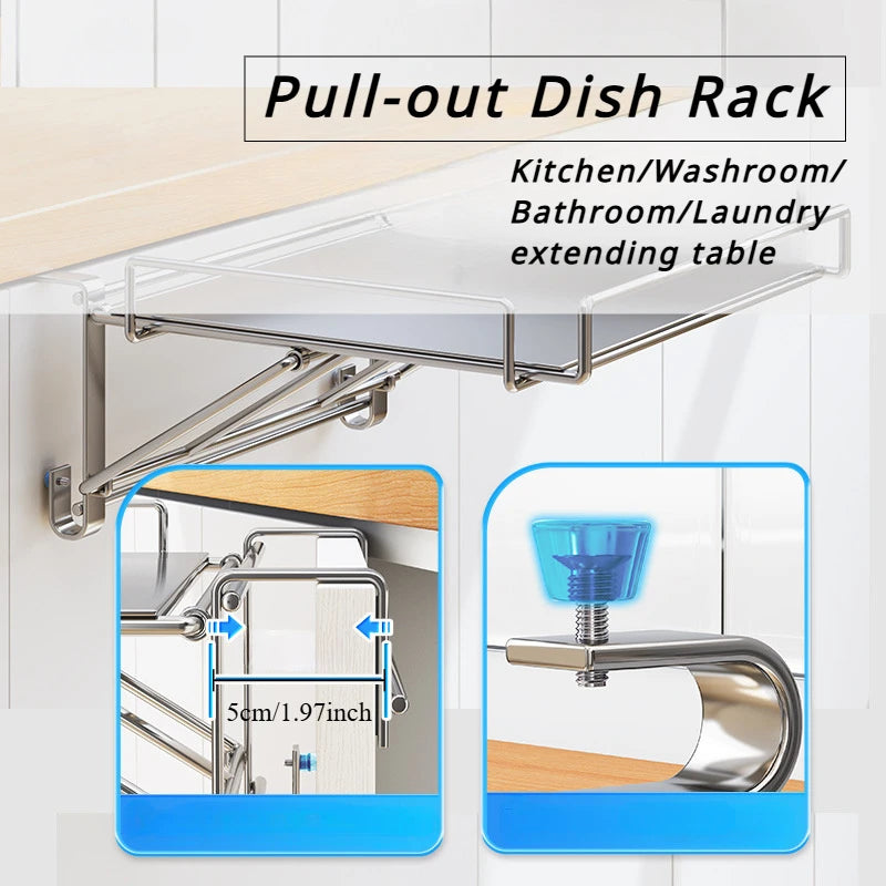 Stainless steel foldable tabletop storage rack