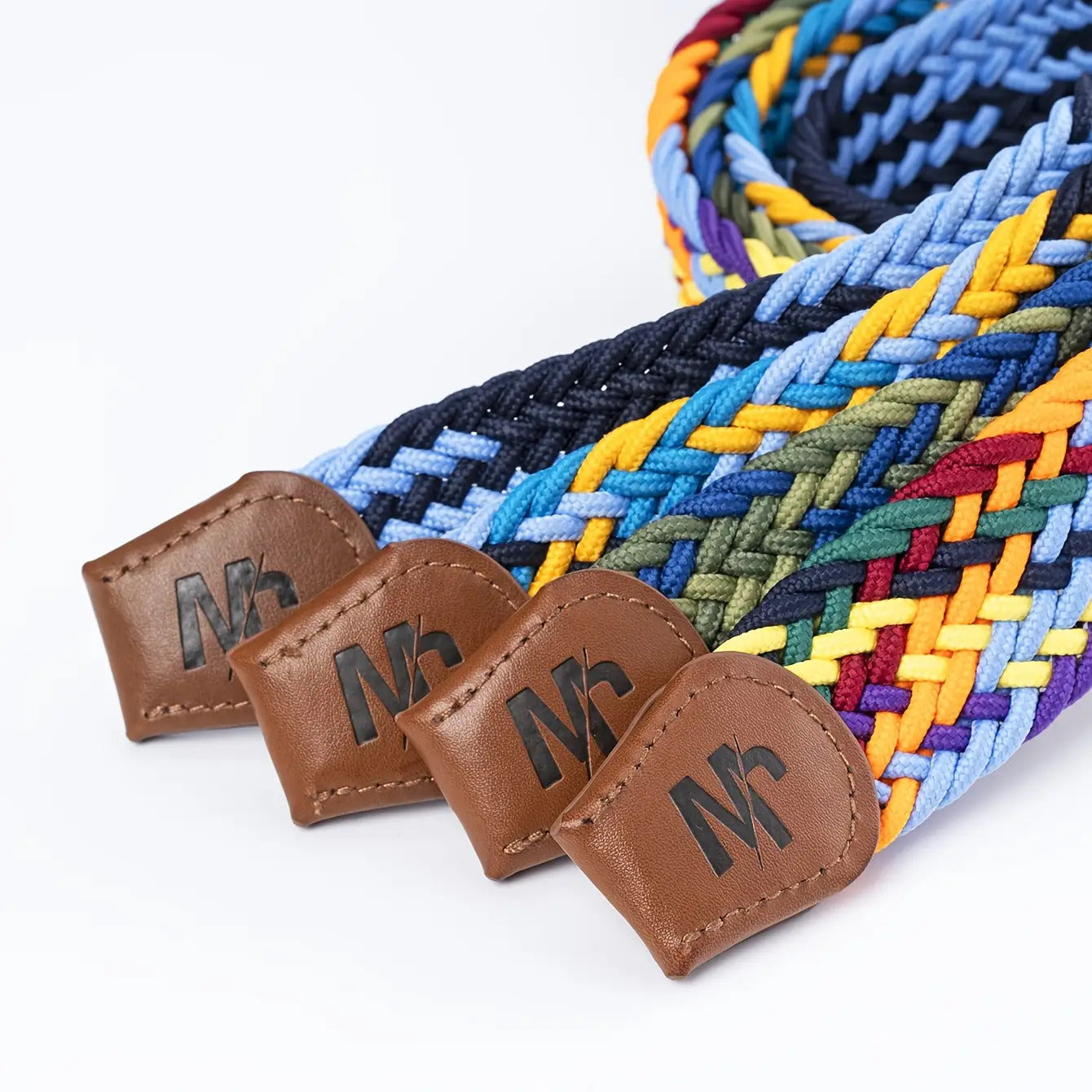 6pcs Colorful Braided Belt for Men & Women
