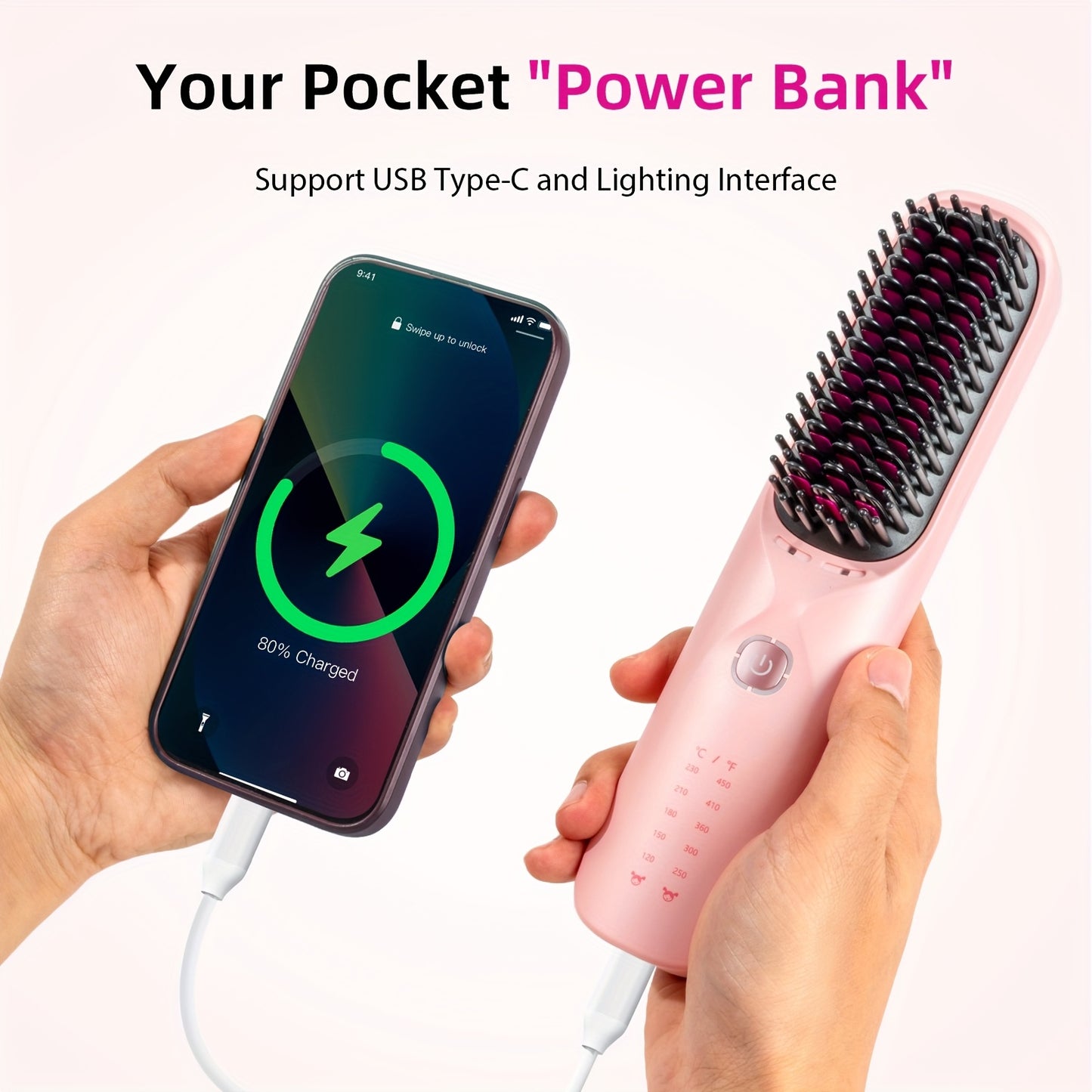 Wireless hair straightener