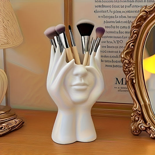 Unique creative human body art-shaped makeup brush holder and pen organizer