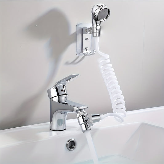 1 Set Stainless Steel Adjustable Bathroom Sink Faucet Sprayer Kit