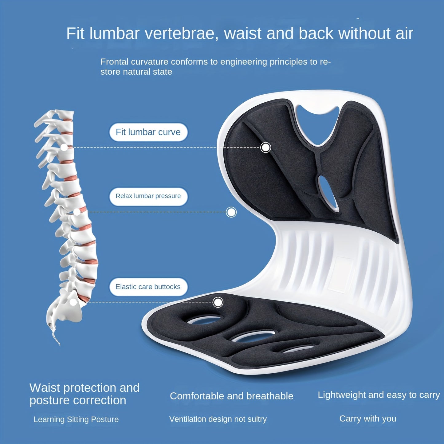 Adjustable Lumbar Support Pad – Posture Corrector