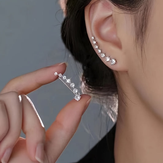 Elegant Star-Shaped Rhinestone Earrings