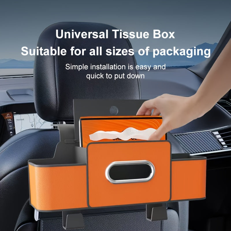 Car Seat Back Organizer with Tissue Box