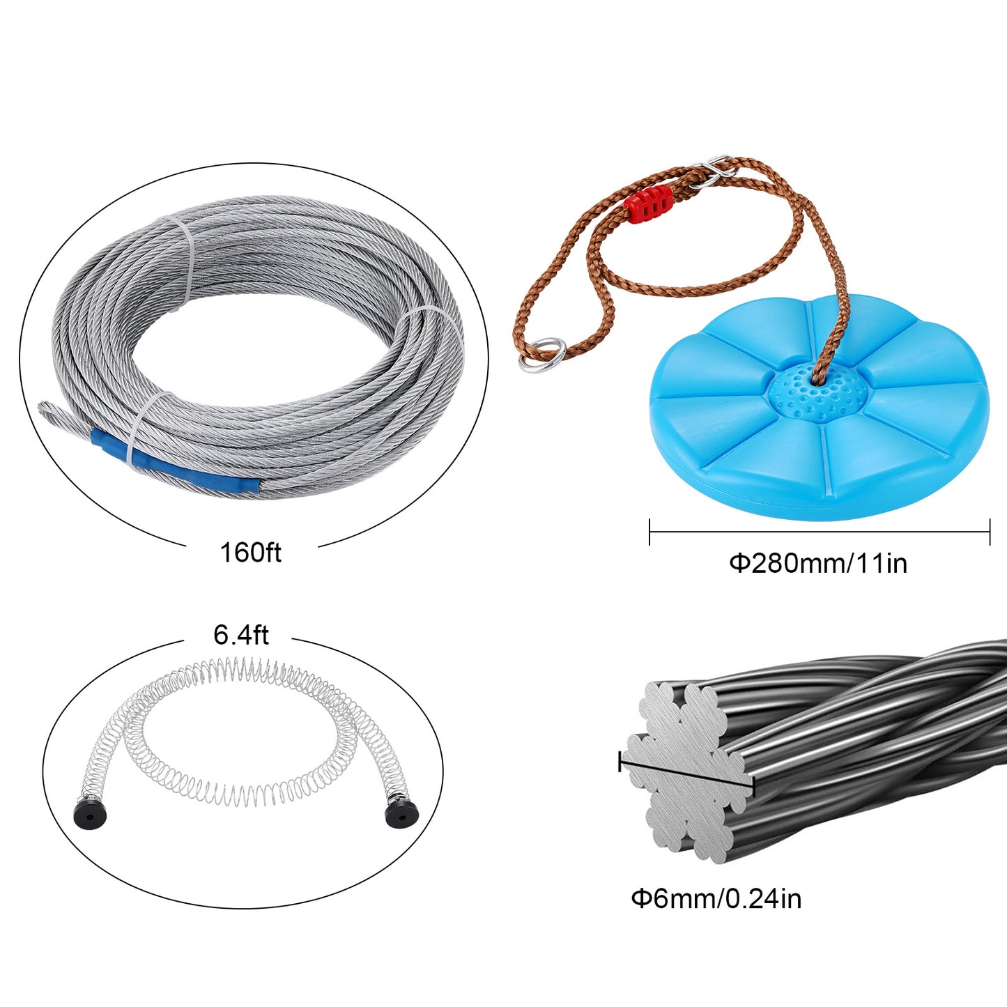 Zip line Kits for Backyard160ft Zip line Kit