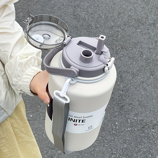 1pc Stainless Steel Insulated Tumbler 1000ml Large Capacity with Handle