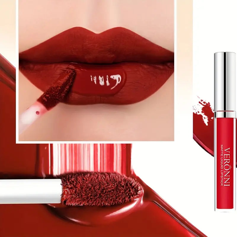 VERONNI 12pcs Long-Lasting Matte Lip Glaze Set