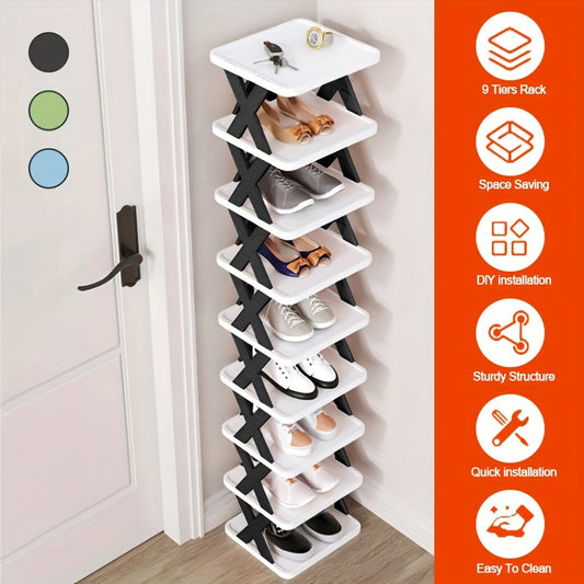 9 Tier Shoe Rack, Space-saving Vertical Shoe Rack