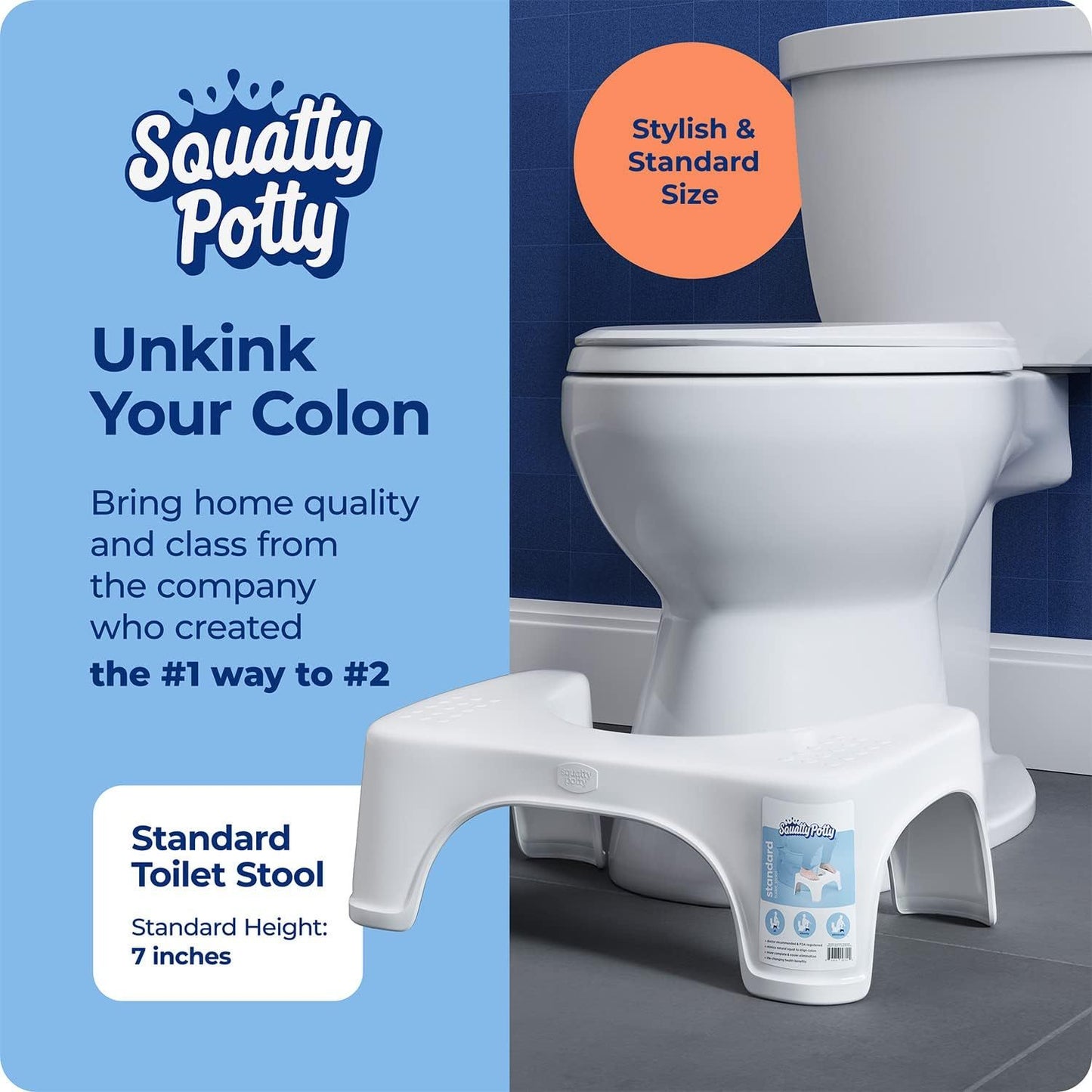 Squatty Potty Standard 7" Toilet Stool, White