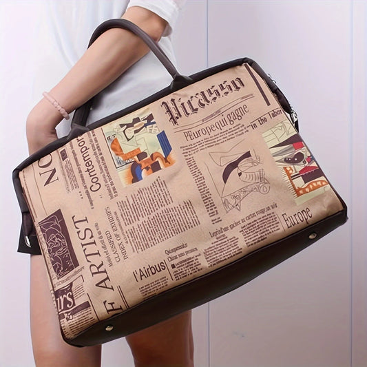 Unique Newspaper Print Travel Bag