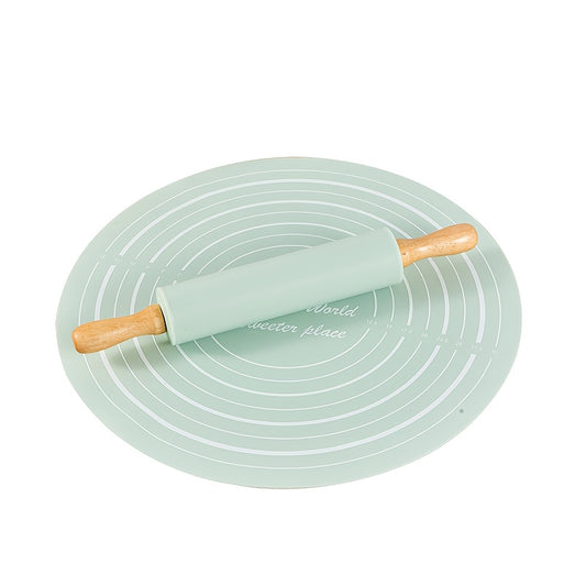 1 Set of Silicone Rolling Pin Kneading Pad Set
