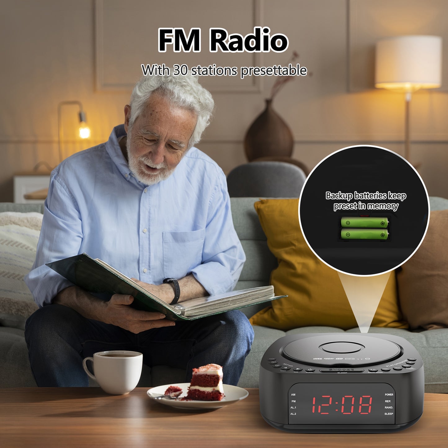 CD Player Alarm Clock Radio with Remote