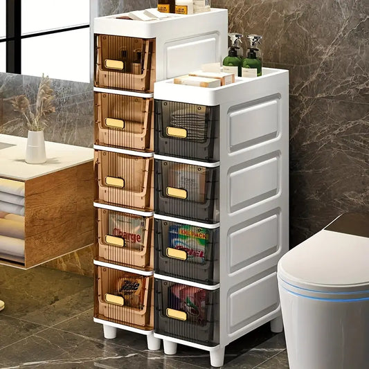 Storage Cabinet with Drawers - Stacking Plastic Organizer