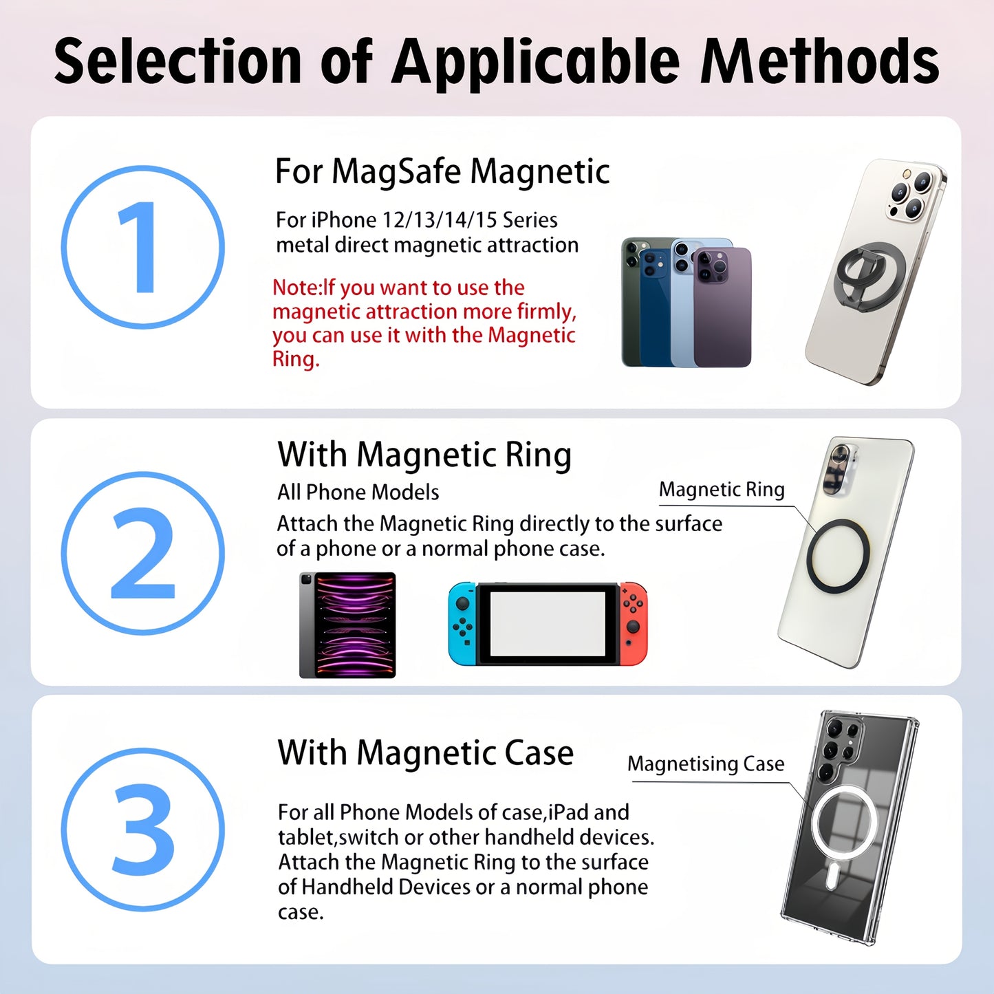 Upgraded Version Double-sided Magnetic Ring Holder