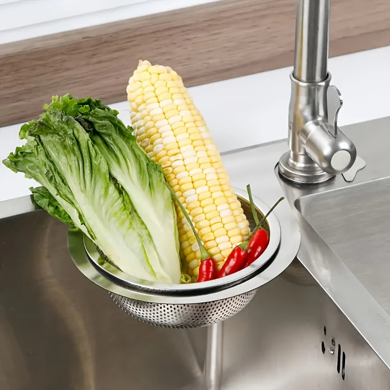 Space-Saving Stainless Steel Kitchen Sink Filter